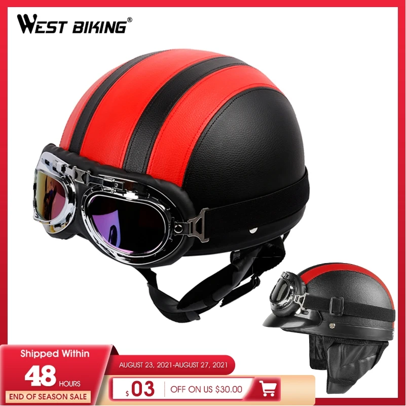 Велосипедный шлем открытое половинное лицо с очками Женский для дорожного