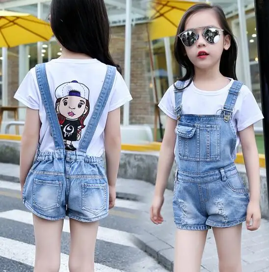 

Комбинезон джинсовый для девочек, однотонный, летний, для детей, 2021