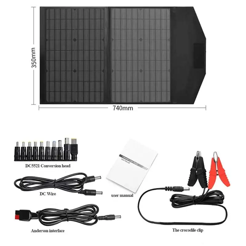 

Складные солнечные панели, 18 в, 30 Вт, портативные многофункциональные фотоэлектрические панели с USB-выходом для быстрой зарядки, зарядное ус...