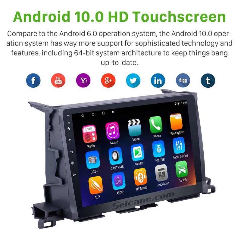 Автомобильный GPS-навигатор Seicane 2Din Android 10 0 HD 1 дюйма навигация авто аудио Wi-Fi