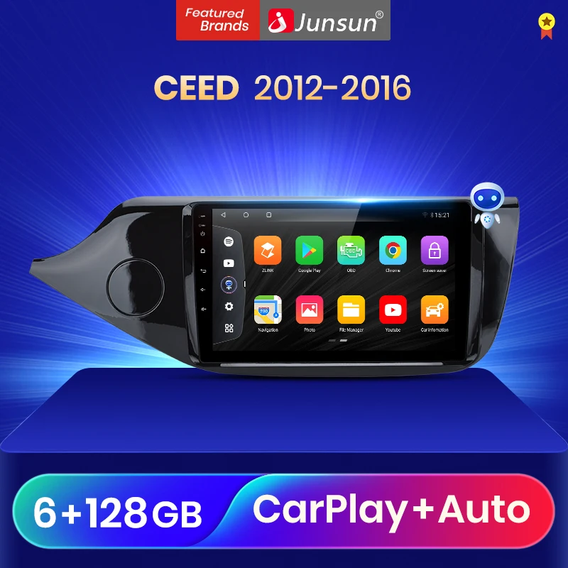 Автомагнитола Junsun V3Pro мультимедийный проигрыватель на Android 10 с голосовым