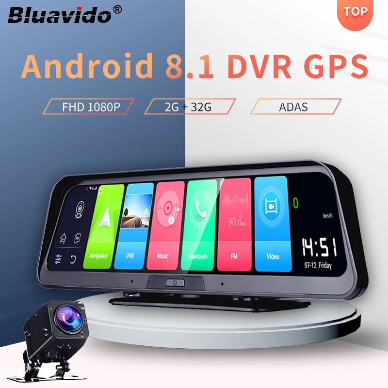 Bluavido 4G ADAS Android 8 1 видеорегистратор для приборной панели GPS навигация FHD 1080P