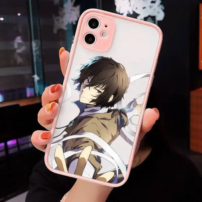 

Bungo Stray Dogs Phone Case For iPhone 12 11 Mini Pro XR XS Max 7 8 Plus X Matte transparent Pink Back Cover