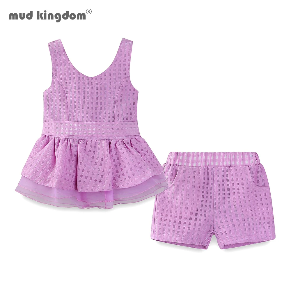 Комплект из шорт и шифоновой ткани с оборками на подоле | Мать ребенок