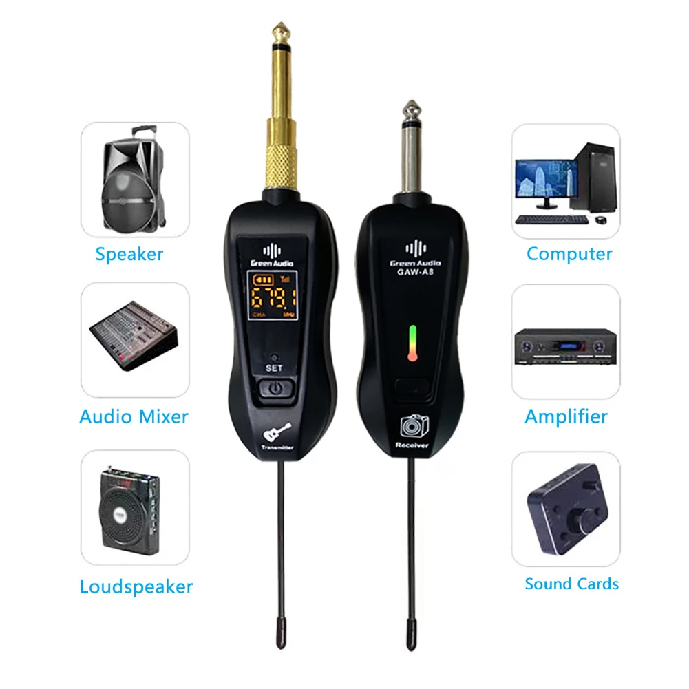 

GAW-A8 Wireless Guitar System Transmitter Receiver Rechargeable Set Electric Guitar Bass Pick Up Guitar