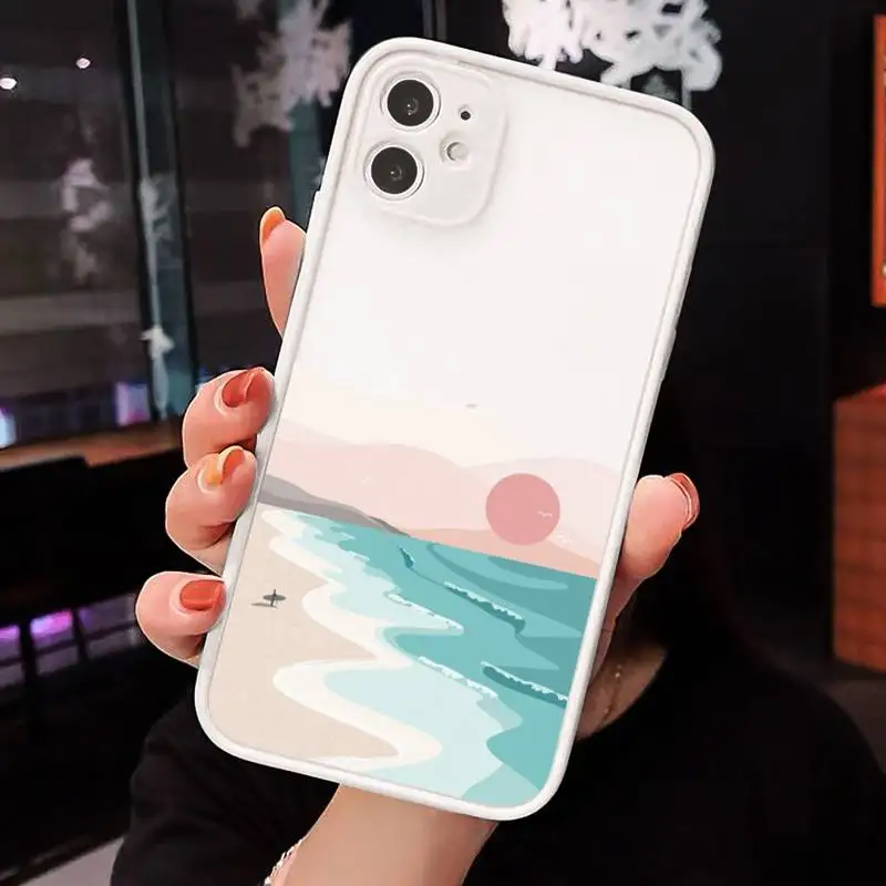 

highway landscape Abstract art high quality Phone Cases matte transparent For iphone 7 8 11 12 plus mini x xs xr pro max cover