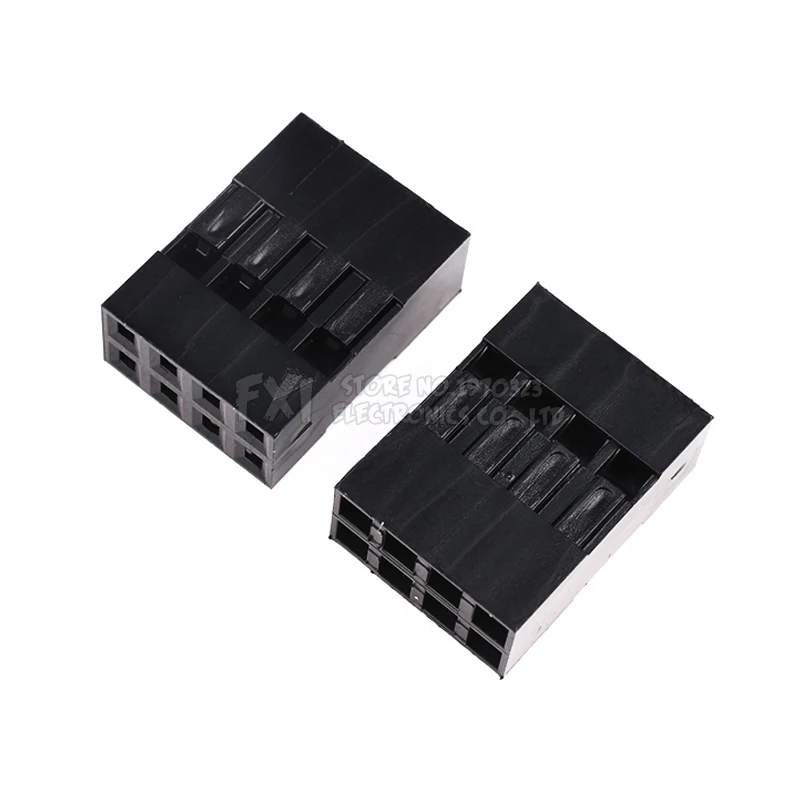 

50PCS/Lot Double 2*4P 8P 2.54mm 2x4P 2*4P Plastic Dupont Jumper Wire Cable Housing Female Pin