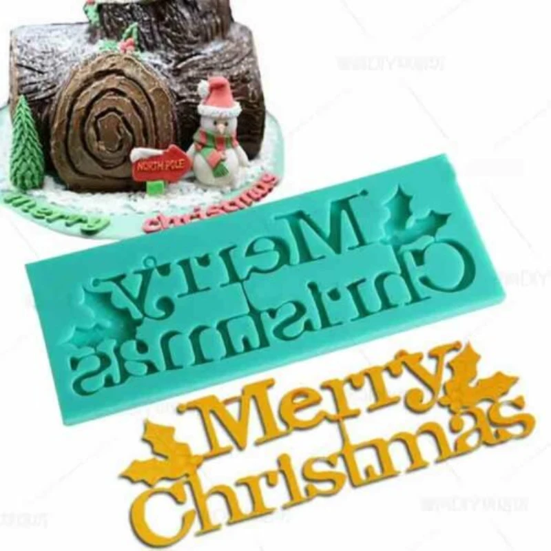 Силиконовая форма для помадки с надписью Merry Christmas DIY формы украшения торта