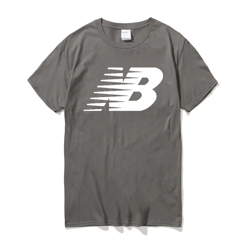 

Men's Summer NB Print T-Shirt Bottoming Shirt Cotton O-Neck Top Breathable