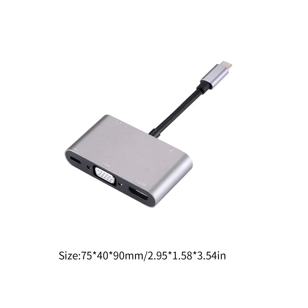 Адаптер USB Type C на HDMI/VGA/3 5 мм/USB 3 0/PD|Компьютерные кабели и разъемы| |