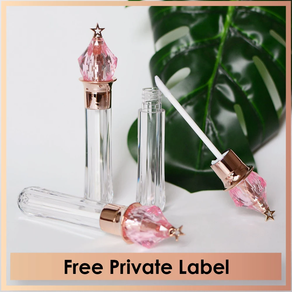 

Private Label Cute Lady Star Magic Wand Empty Lip Gloss Tubes with Applicator, DIY Makeup Tubes Packaging Wholesale Bottles