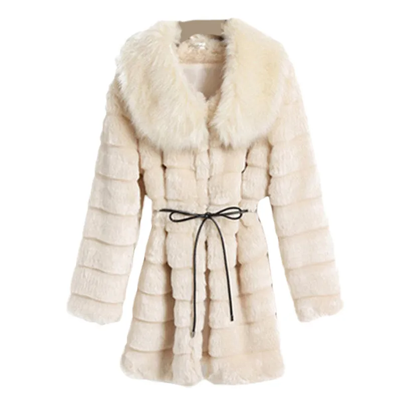 2020 зимнее пальто с длинным рукавом Полосатое из искусственного меха роскошное