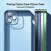 luxury plating phone case for iphone 13 12 pro max mini full lens protection cover for iphone 11 pro max clear soft tpu case