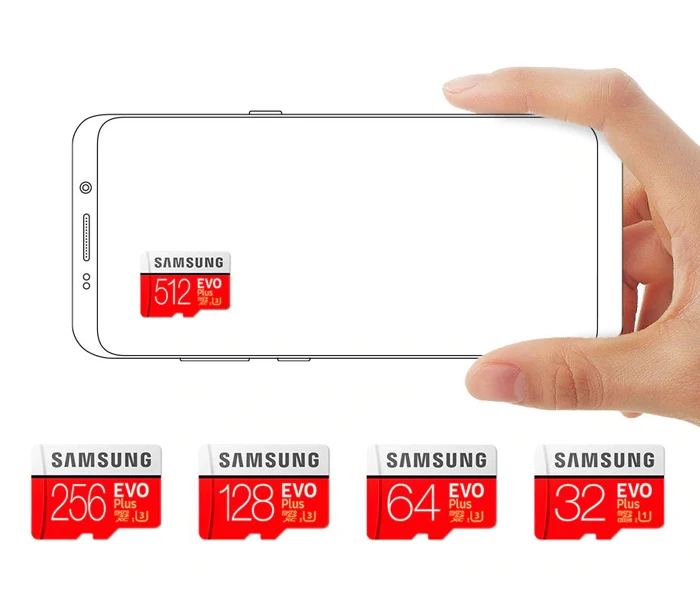 SAMSUNG microSD EVO Plus, класс 10, U3, 64 ГБ, 128 ГБ, 256 ГБ, для смартфона, планшета, камеры, TF, micro SD карта, карта памяти