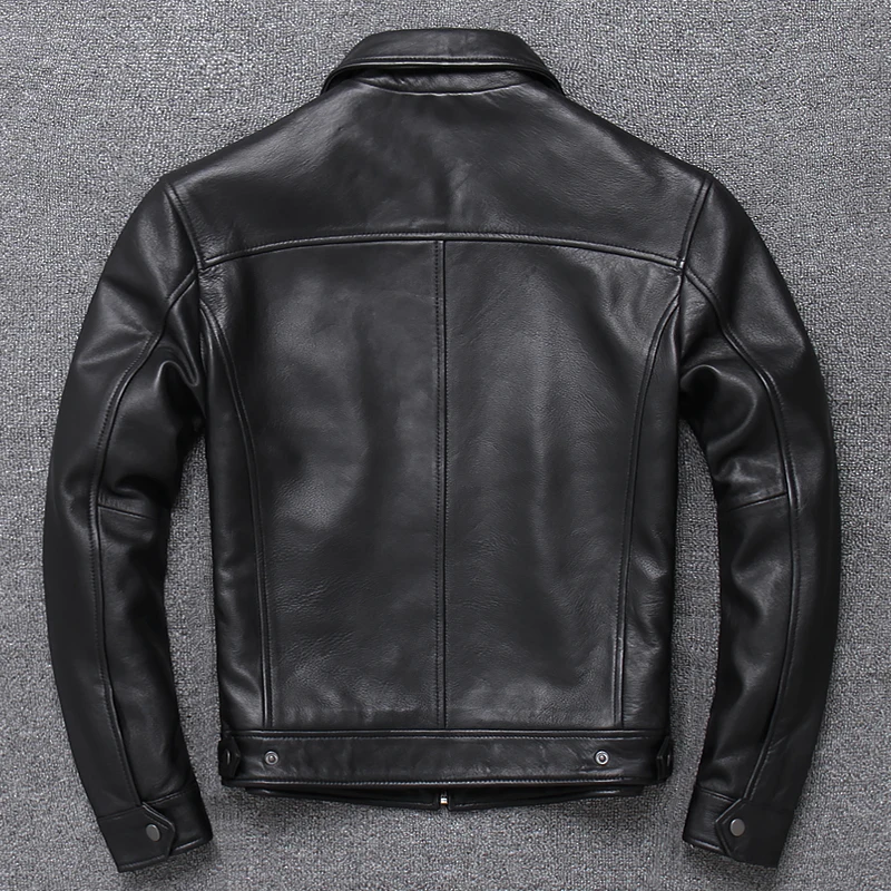

Spring Genuine Leather Jacket.Men Quality Business Casual Soft Sheepskin Coat.Papa Clothes