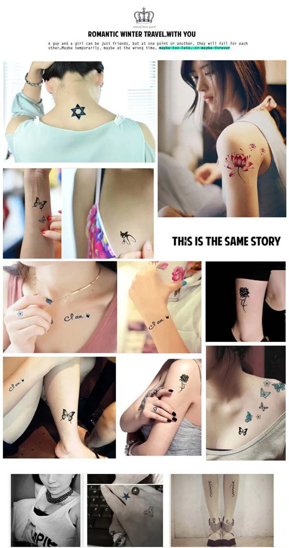 66 шт./компл. временные тату наклейки s водостойкие на руку до ключиц для боди арта