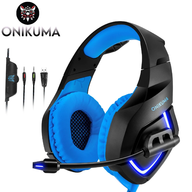 

Origanl ONIKUMA K1-B PS4 Gaming Headset with Mic Headphones tereo Bass Game LED Light Earphones for PC Mobile Phone Xbox Tablet