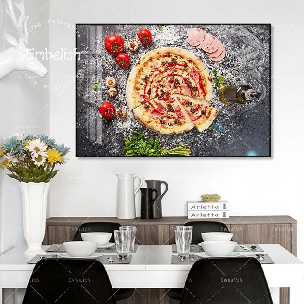 

Embelish Hot HD Print On Canvas Paintings Food Wall Art Pictures For Living Room Kitchen Decor Italian Pizza Restaurant Artworks
