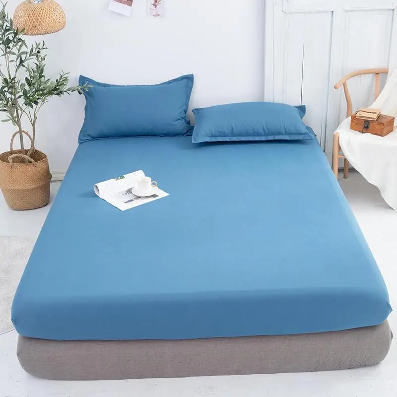 

Solid Color Bedspread on The Bed Pure Color Fitted Sheets King Queen Twin Full Sizes Elastic Bed Mattress Cover Fitted Sheets