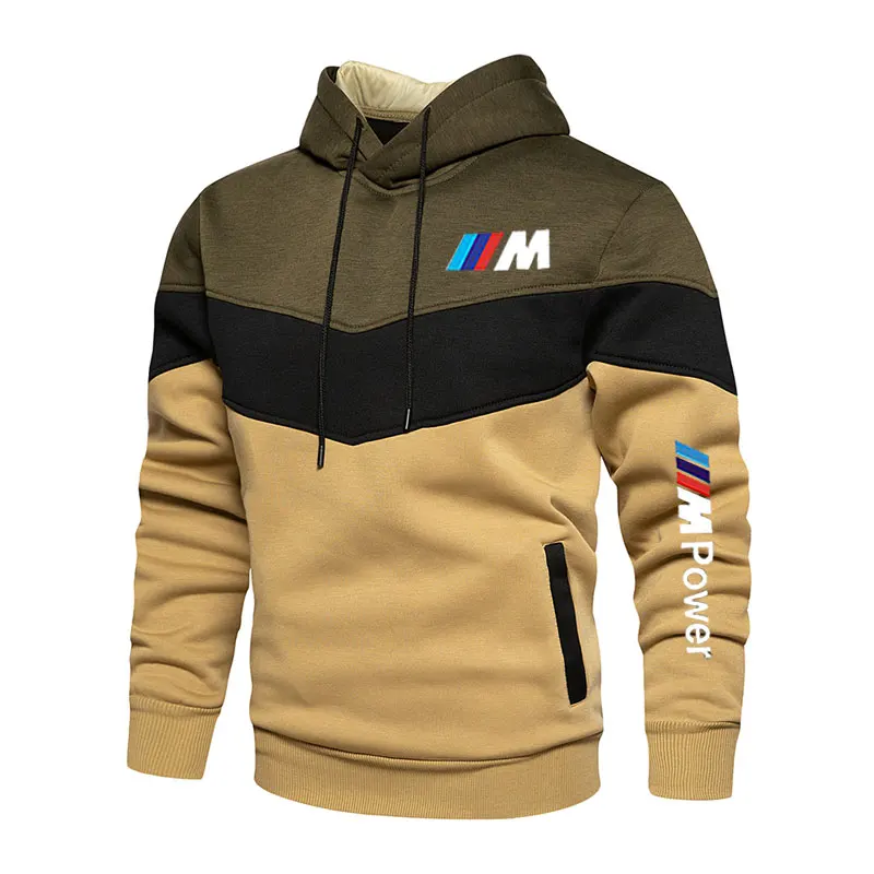

2021 New BMW M Brand Splicing Hooded Sweatshirts Men's Sportswear Brand Printing Casual Fashion Men's/Women's Hoodies S-XXXL