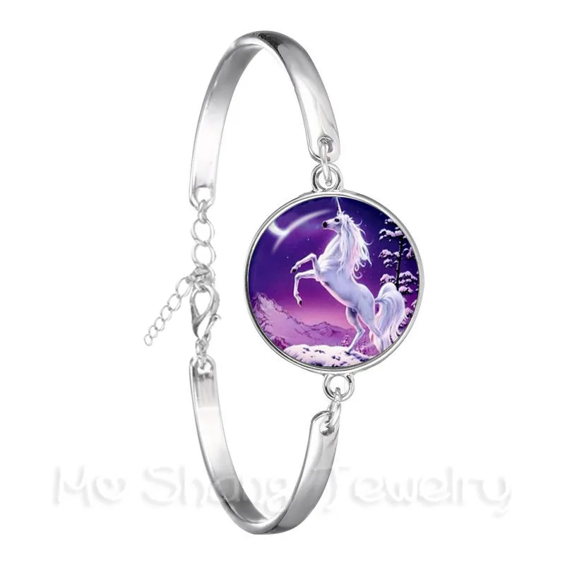 Vintage Horse Image Unicorn Charms Infinite Wrap Chain Bracelet Silver Plated Bangle For Women Men Best Gift | Украшения и