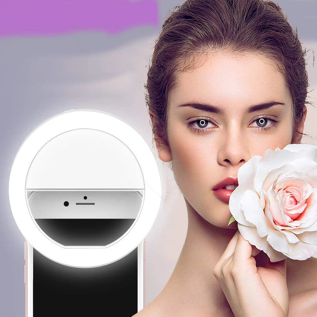 

Dimmable Selfie Ring Flash Fill Light Lamp for Video Live Youtube Recharging