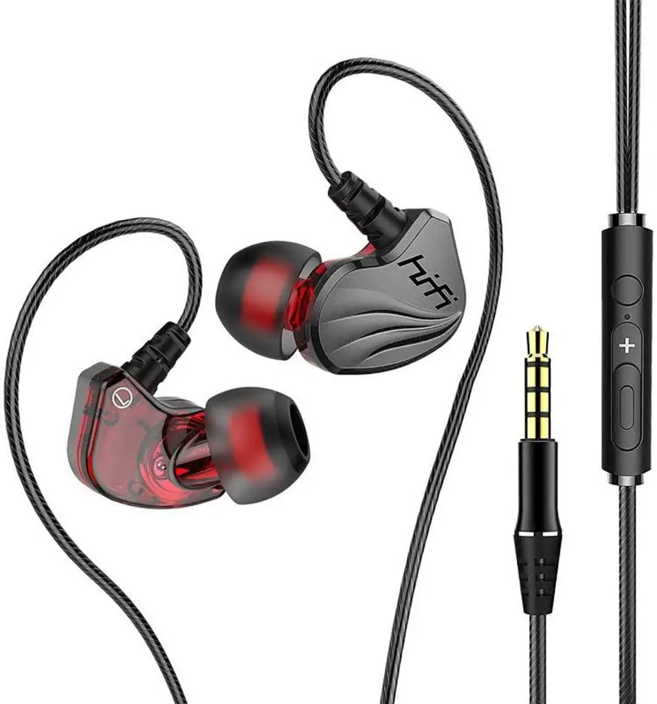 

Gray / Red 3.5 mm In-Ear Headphones with Volume Control