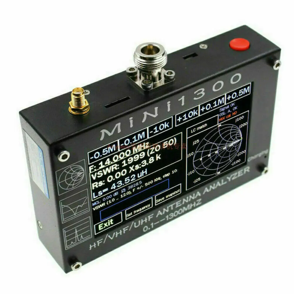 Анализатор антенны Mini1300 измеритель КСВ HF/VHF/UHF ANT SWR с сенсорным ЖК-экраном 0 1 дюйма
