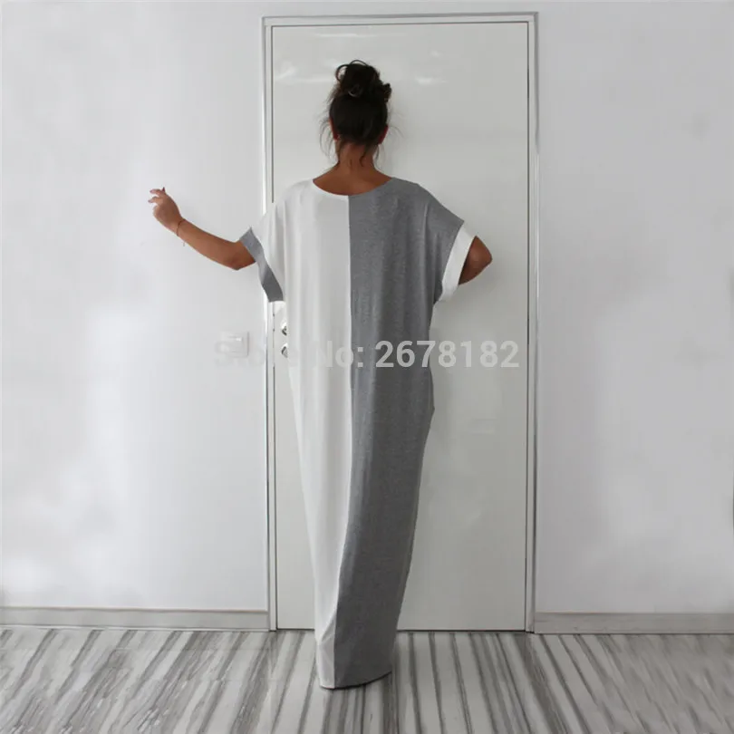 Женский свободный сарафан с круглым вырезом повседневное длинное пляжное платье