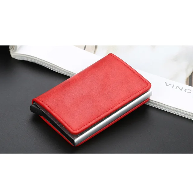 Red K9109 ZOVYVOL Rfid кошелек, кредитный держатель для карт, стикер, визитная карточка, карманные деньги держатель для карт, держатель для карт, металлический держатель для карт, защита - Цвет: Red K9109
