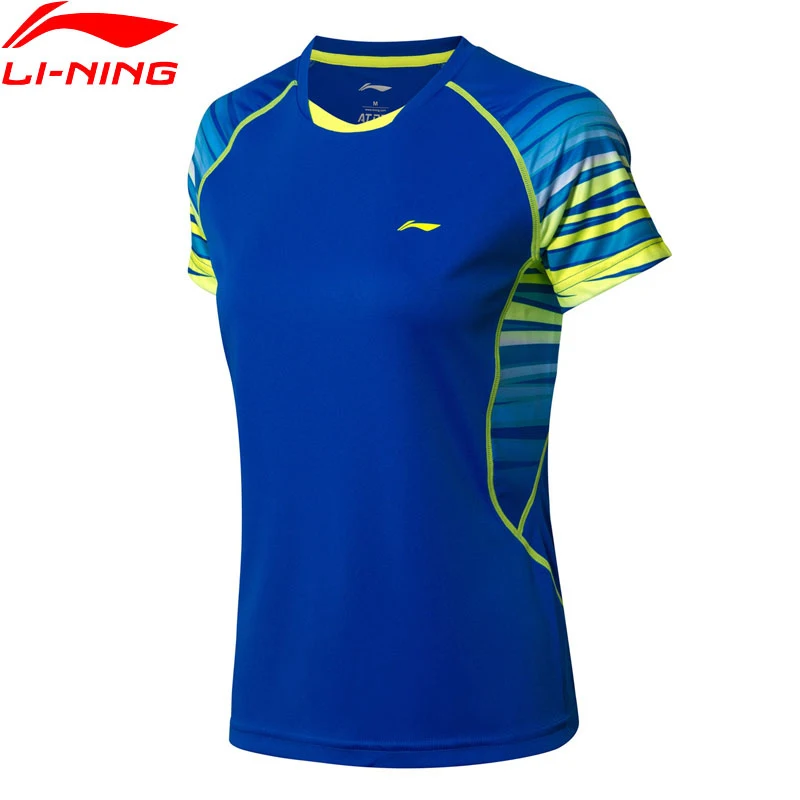 Женская футболка для бадминтона Li-Ning удобные дышащие спортивные топы с бесшовной