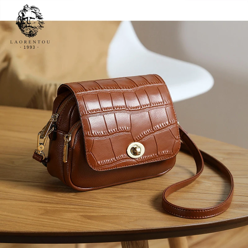 LAORENTOU Mini Qute женская сумка через плечо кожаная винтажная мессенджер для женщин