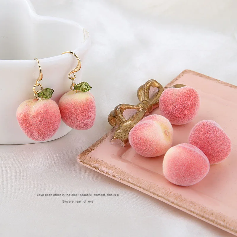 

Simulation Lovely Foam Summer Fruit Pink Peach DIY Hair Accessories Earrings Accessories Materials Jewelry Making