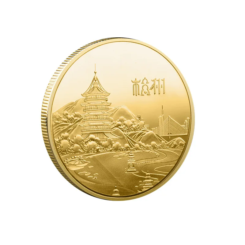 

Hangzhou City Scenic Area Commemorative Coins Chinese Style Literary Creation Embossed Badge Souvenir Gift Collection