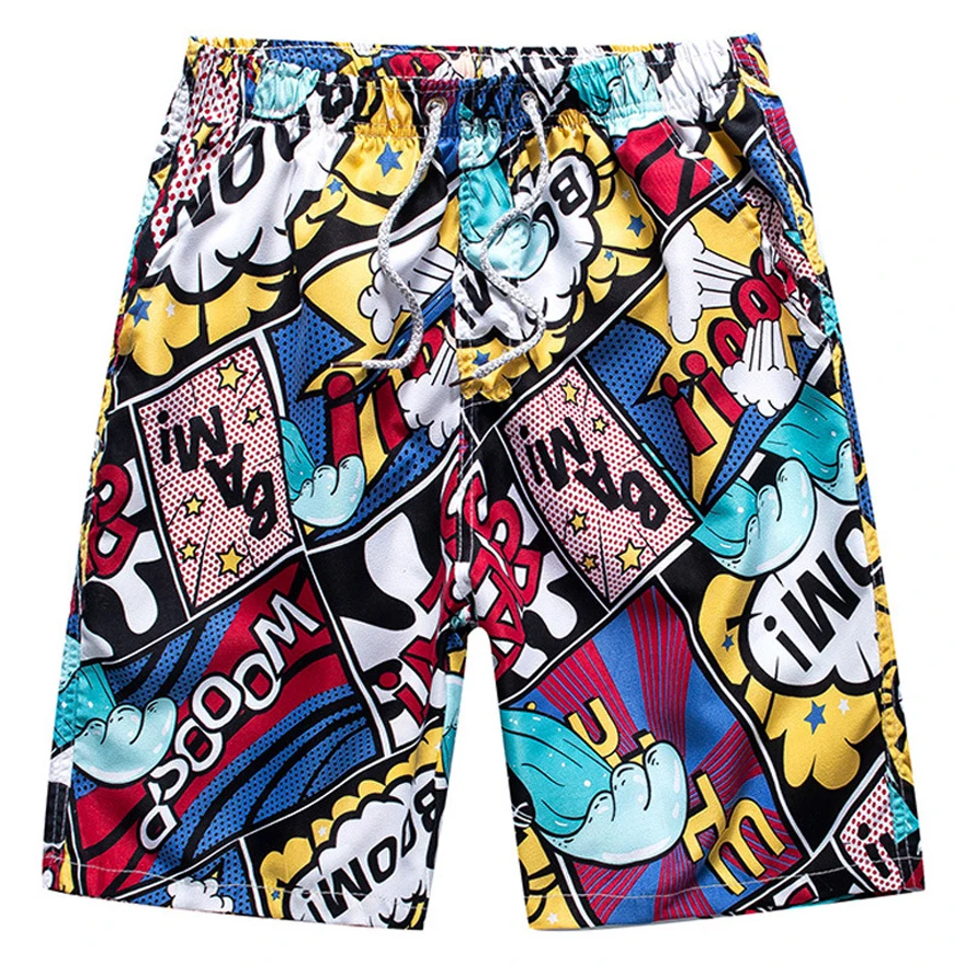 

2021Summer Printed Large Size Men's Beach Pants Quick-Drying Cross-Border Five-Point Trousers Loose Short Men's Beach Surf Pants