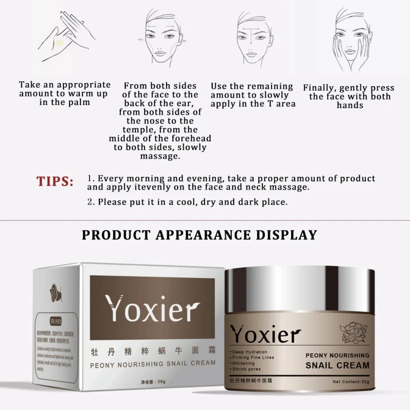 Cosmetics Secret Skin Care Snail Cream Hyaluronic Acid Essence Face Anti Aging Wrinkle Whitening Moisturizer 1Pcs | Красота и