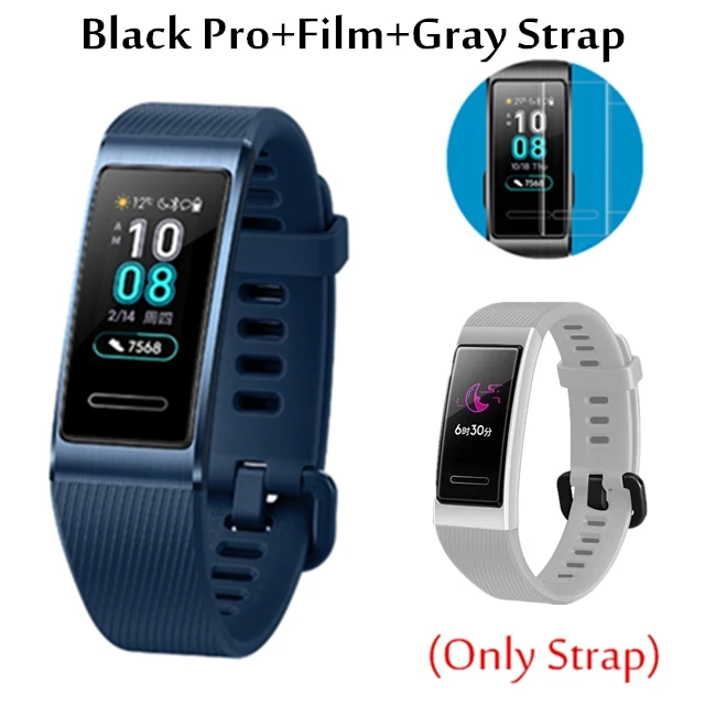Blue add grey Huawei Band 3 Pro Band 3 умный браслет band 3 pulseira трекер для плавания Водонепроницаемый Bluetooth фитнес-трекер сенсорный экран - Цвет: Blue add grey