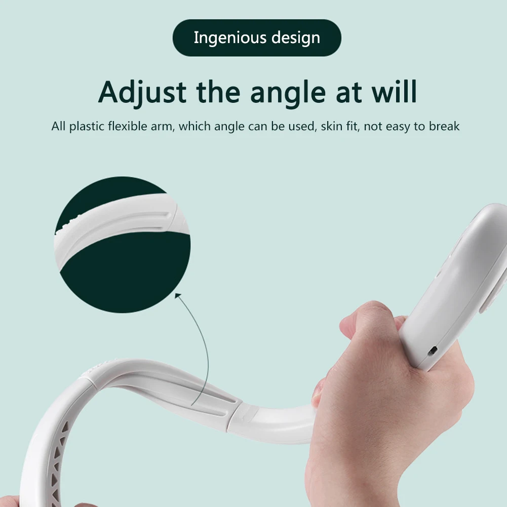

Summer Fashion Neck Fan Rapid Cooling USB Sports Fan Charging Ultra-Quiet Portable Small Electric Adjustable Fan