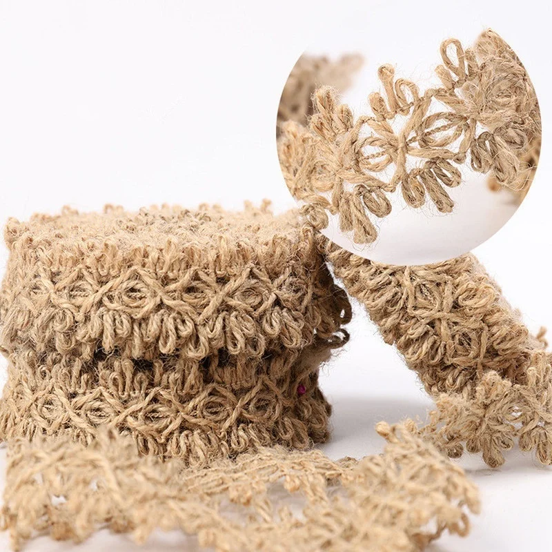 5 м полые цветочные кружева плоские пеньковые веревки натуральный джутовый шнур