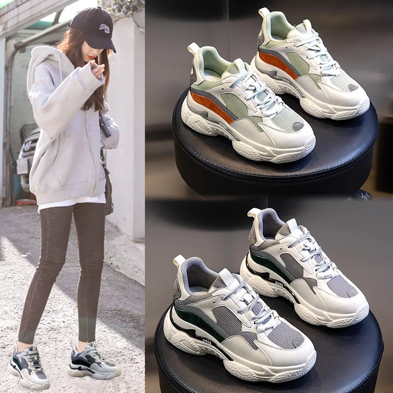 Весенняя Новинка 2020 года повседневная женская обувь кожаная для папы на толстой