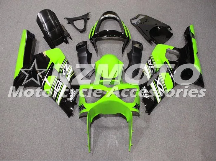 

Новый стиль полный мотоцикл обтекатели комплект подходит для Kawasaki Ninja ZX6R 2003 2004 03 04 636 ZX-6R на заказ бесплатно зеленый черный