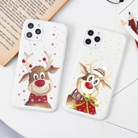 new year merry christmas elk snowflake phone case for iphone 11 12 13 pro x xr xs max 7 6 8 plus 12 13 mini white soft tpu case