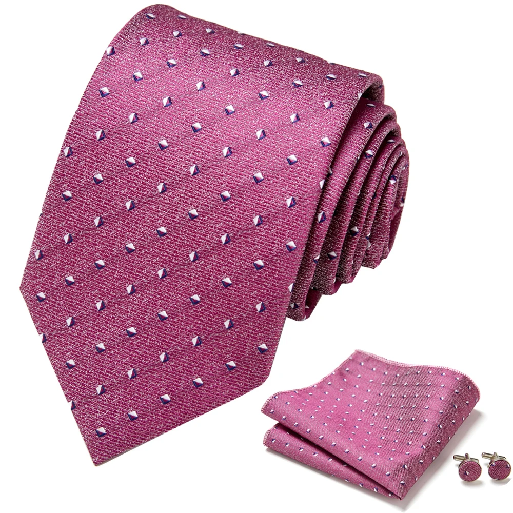 

Newest design Nice Handmade 7.5 cm Tie Handkerchief Pocket Squares Cufflink Set Tie Clip Necktie Polka dot