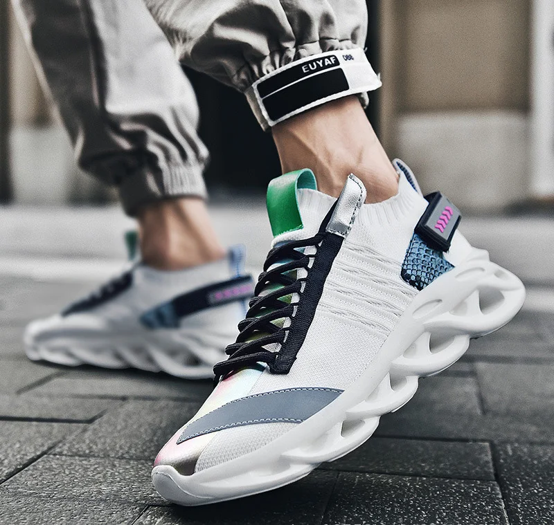 

2021 Big Size Men Casual Sneakers Spring Summer Comfortable Breathable Air Knit Sport Running Shoes Lightweight Trainers 6 Color