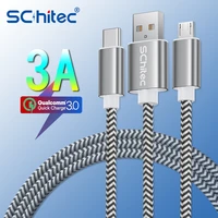 3a 3m usb type c cable micro usb fast charging mobile phone android charger type c data cord for huawei mate 40 xiaomi samsung