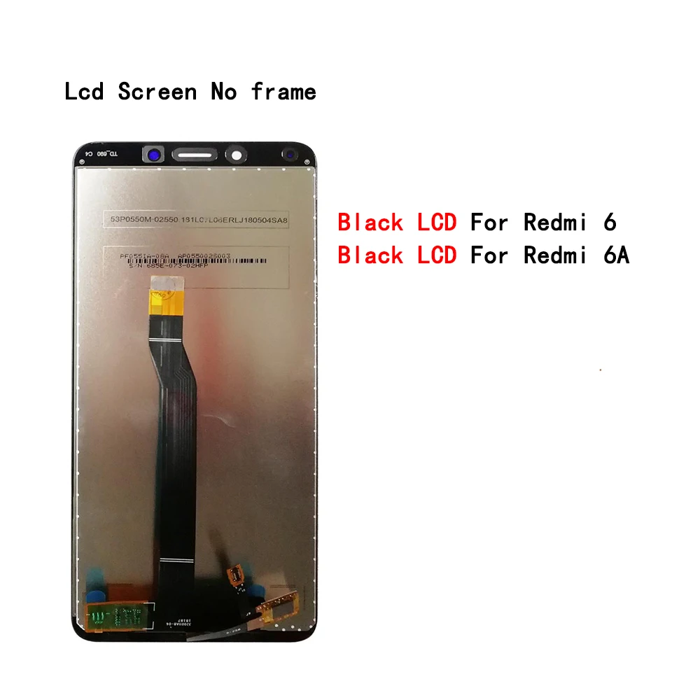 Для Xiaomi Redmi 6/6A 5,4" сенсорный экран замена сенсорной панели аксессуары для телефонов Переднее стекло части для Xiaomi Redmi6 6A - Цвет: black lcd no frame