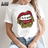 100 cotton sexy red lip printing short sleeved t shirt womens half sleeved summer casual oversized t shirt ladies shirt s 4xl