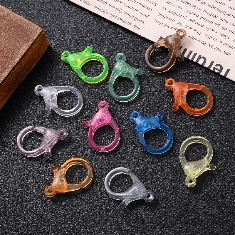 

30Pcs/Lot 18x25mm Plastic Choose Colors Lobster Clasp Hook End Connector for DIY Bracelet Chain Accessories Jewelry Making