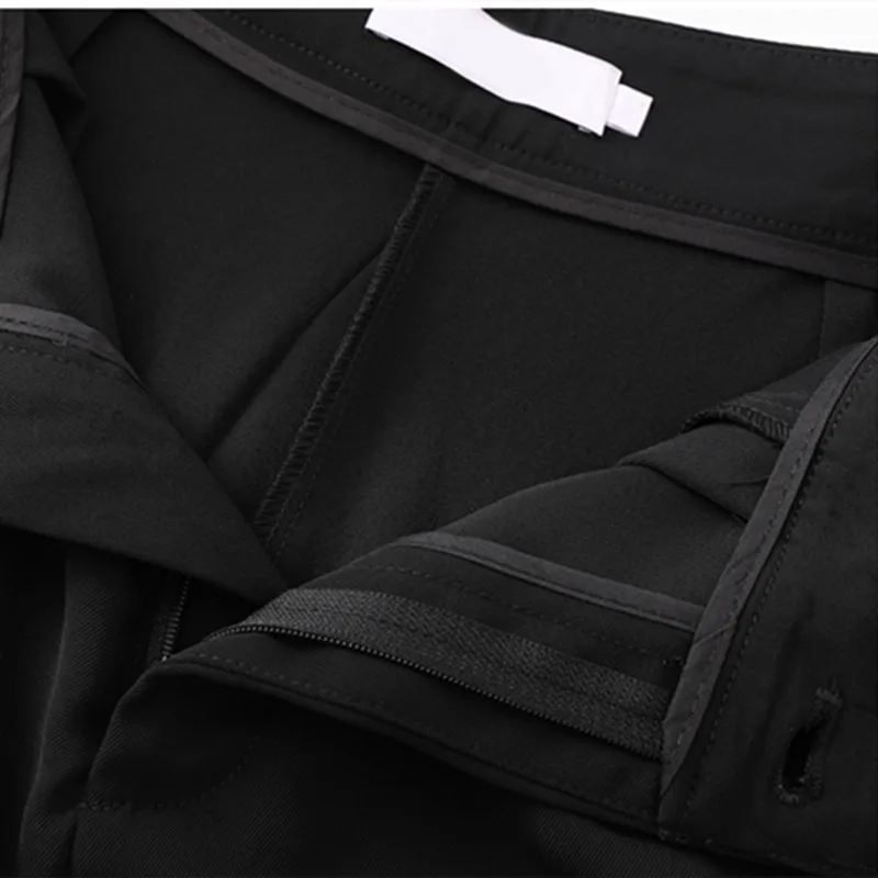 

2XL Black Wide Leg Pants 2021 Summer New High Waist Split Trousers Suit Thin Solid Color Casual White Women's Pants Suitlionbutf