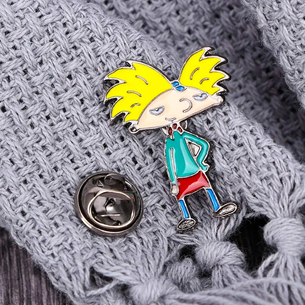 Креативная Милая Взрывная голова желтая брошь для мальчика с эмалью из